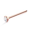 4mm. Bezel Set Rhinestone Silver Straight Nose Stud NSKA-14